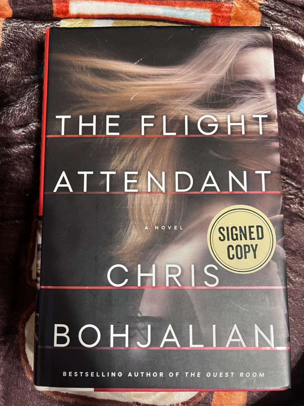 Chris Bohjalian The Flight Attendant Signed Copy - Black/Red Dust Jacket